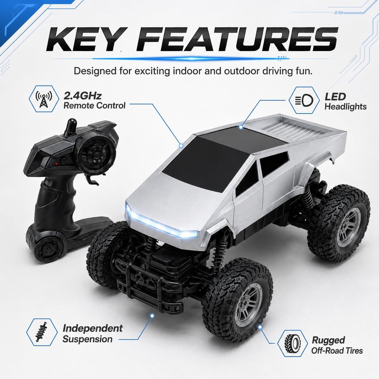 Coche RC 1:18, Camioneta a Con - Led Light Kit Rc reseña y precio