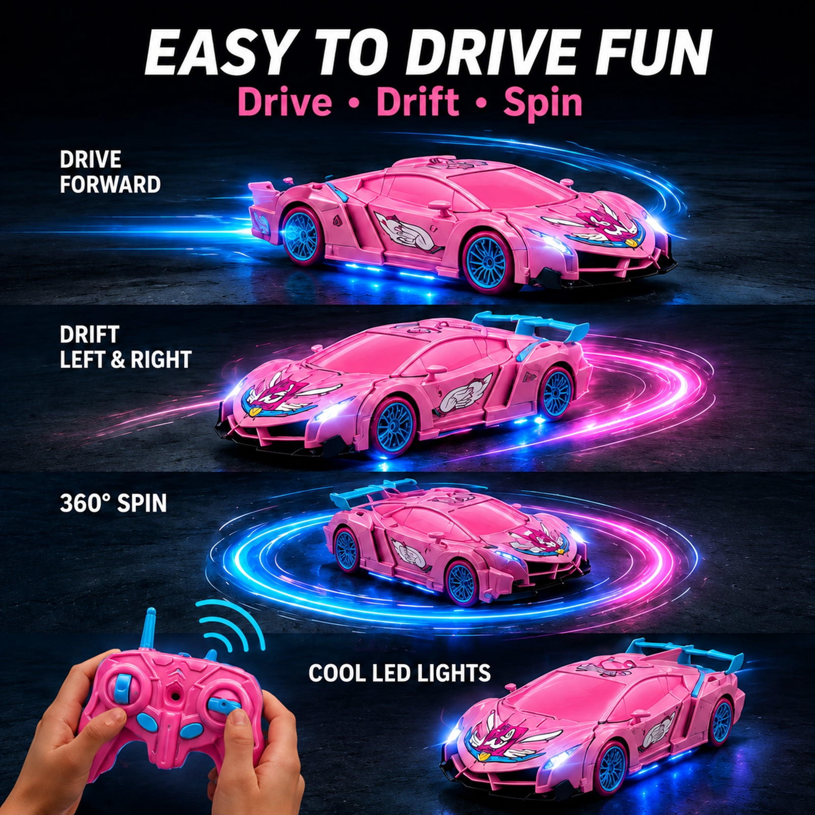 Coche Robot Transformable Unic - Led Light Kit Rc reseña y precio